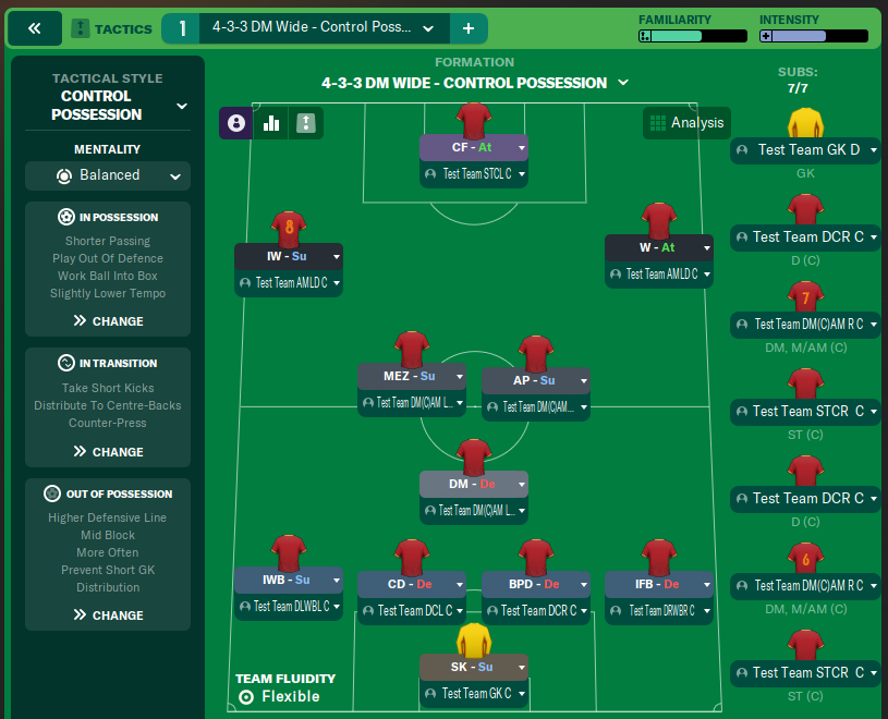 4-3-3 DM Wide - Control Possession