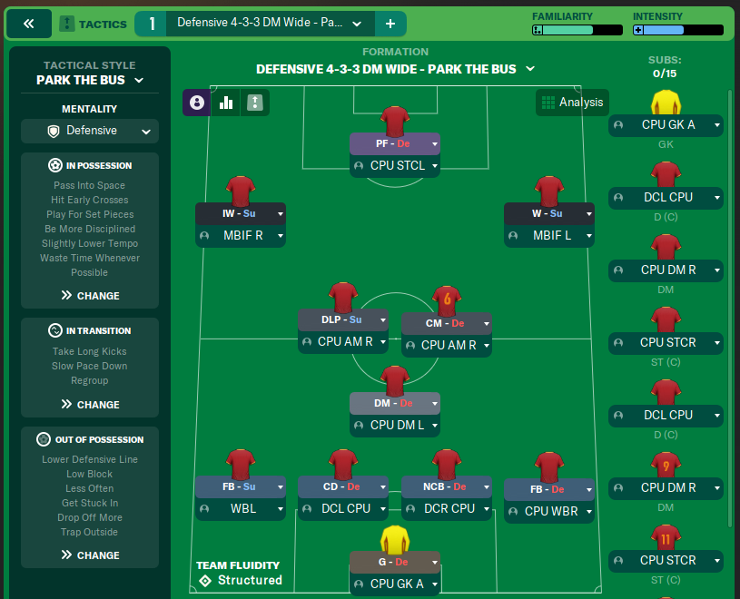 Defensive 4-3-3 DM Wide - Park the Bus