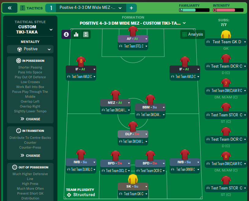 Positive 4-3-3 DM Wide MEZ - Custom Tiki-Taka