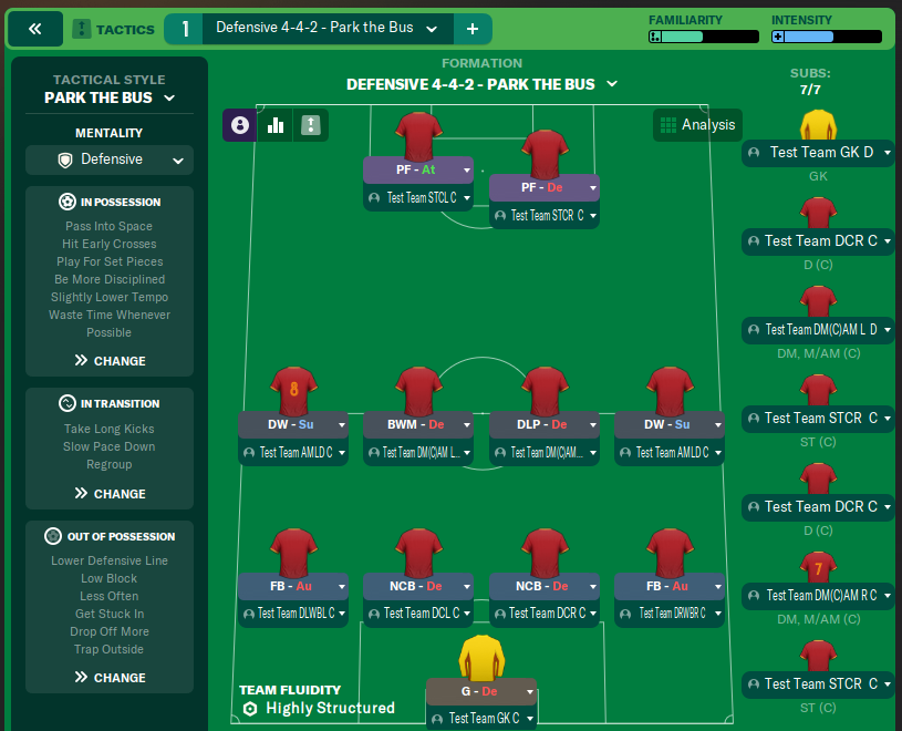 Defensive 4-4-2 - Park the Bus