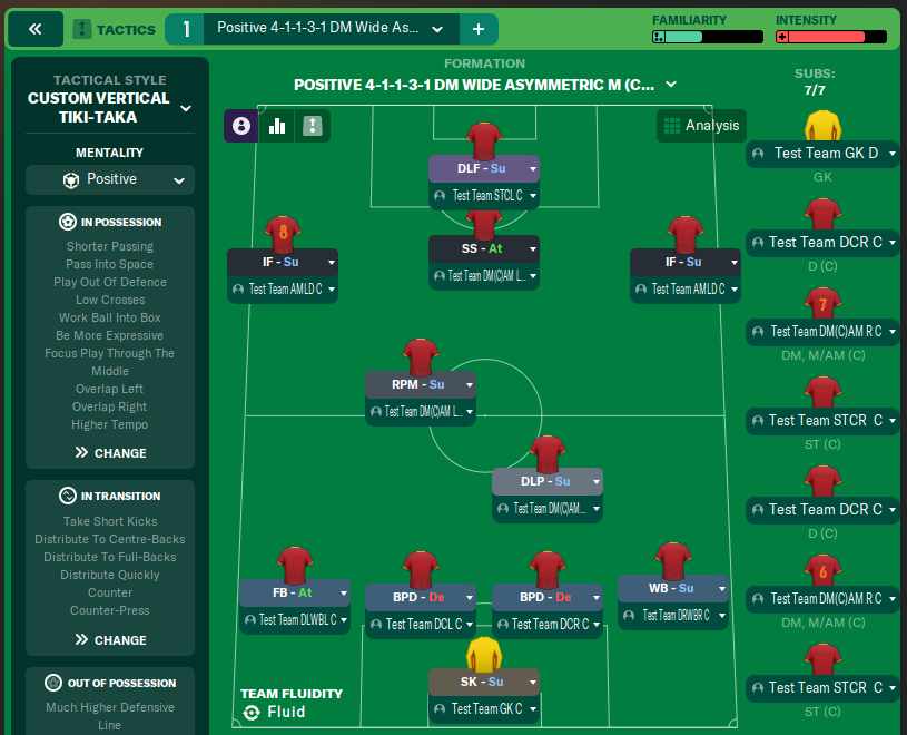 Positive 4-1-1-3-1 DM Wide Asymmetric M (CL) - Custom Vertical Tiki-Taka