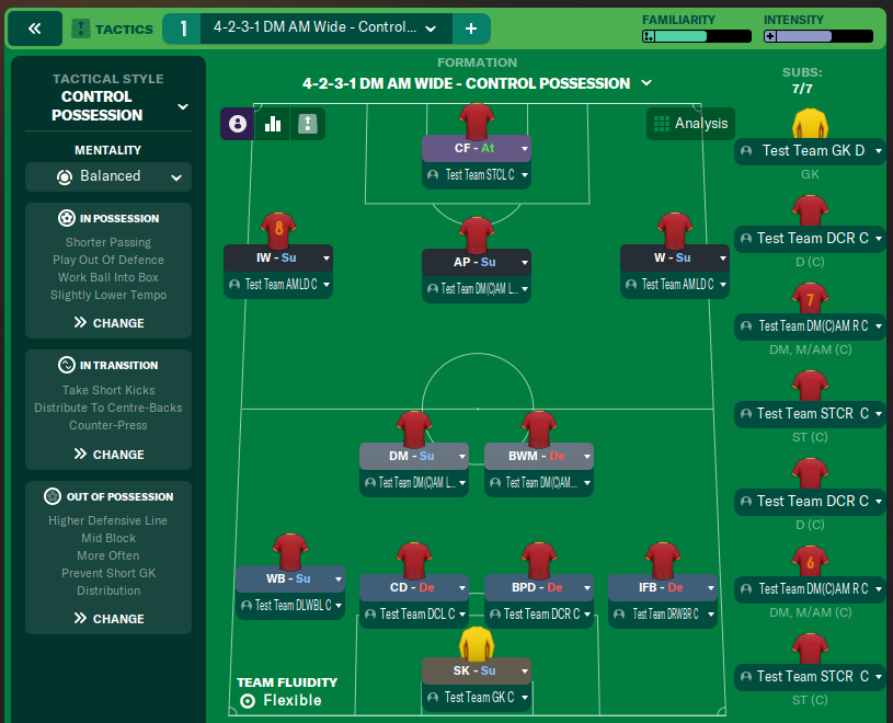 4-2-3-1 DM AM Wide - Control Possession