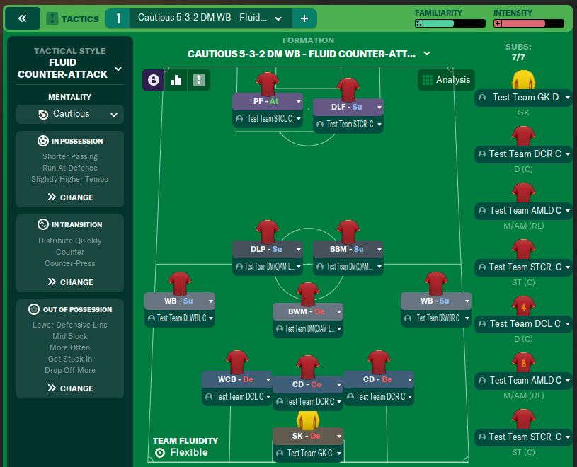 Cautious 5-3-2 DM WB - Fluid Counter-Attack