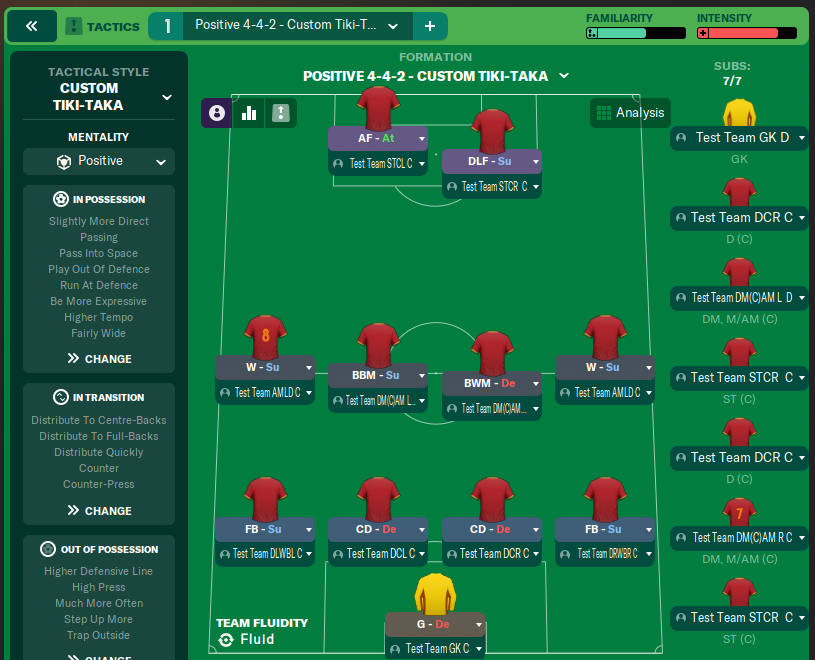 Positive 4-4-2 - Custom Tiki-Taka
